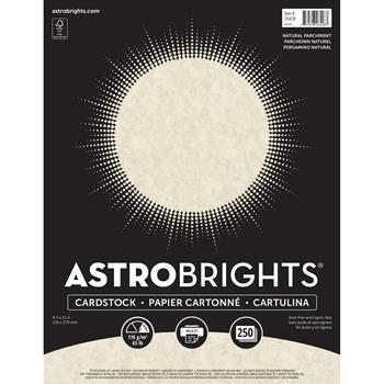 Astrobrights Colored Cardstock, 8.5&quot; x 11&quot;, 65 lb, Natural Parchment, 250 Sheets/PK