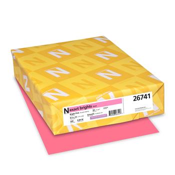 Neenah Paper Exact Brights Colored Paper, 50 lb, 8.5&quot; x 11&quot;, Bright Pink, 500 Sheets/Ream