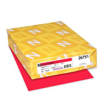 Neenah Paper Exact Brights Colored Paper, 50 lb, 8.5&quot; x 11&quot;, Bright Red, 500 Sheets/Ream, 10 Reams/Carton