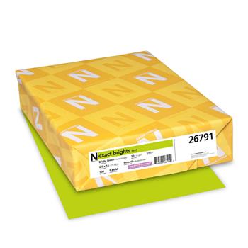 Neenah Paper Exact Brights Colored Paper, 50 lb, 8.5&quot; x 11&quot;, Bright Green, 500 Sheets/Ream, 10 Reams/Carton