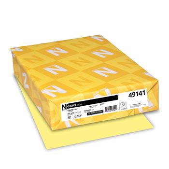 Neenah Paper Exact Colored Index Cardstock, 8.5&quot; x 11&quot;, 90 lb, Canary, 250 Sheets/PK