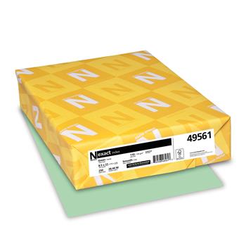 Neenah Paper Exact Index Cardstock, 110 lb, 8.5&quot; x 11&quot;, Green, 250 Sheets/Pack