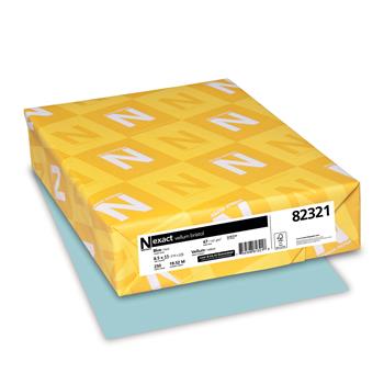 Neenah Paper Exact Vellum Bristol Colored Cardstock, 8.5&quot; x 11&quot;, 67 lb, Blue, 250 Sheets/PK
