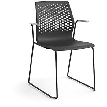 Allsteel Lyric Multi-Purpose Chair, Polymer Back, Fixed Arms, Fixed Arms, Lava