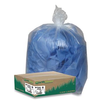 Earthsense Commercial Linear Low Density Clear Recycled Can Liners, 23 gal, 1.25 mil, 28.5&quot; x 43&quot;, Clear, 150/Carton