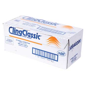 ClingClassic Film, Slide Cutter, 12&quot; x 2000&#39;, Clear