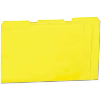 W.B. Mason Co. File Folders, 1/3 Cut One-Ply Top Tab, Letter, Yellow/Light Yellow, 100/BX