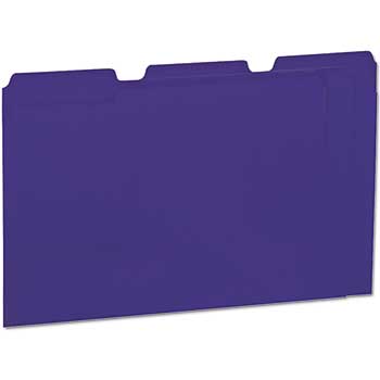 W.B. Mason Co. File Folders, 1/3 Cut One-Ply Top Tab, Letter, Violet/Light Violet, 100/BX