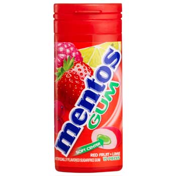 Mentos Gum, Red Fruit Lime, 10 PK/BX, 12 BX/CS