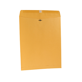 W.B. Mason Co. Kraft Clasp Envelope, Center Seam, 28lb, 12 x 15 1/2, Brown Kraft, 100/Box