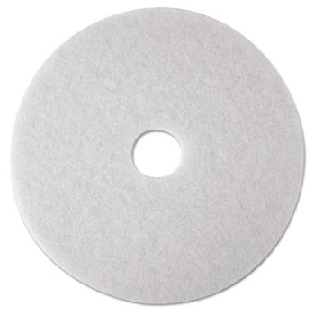 W.B. Mason Co. Low-Speed Super Polishing Floor Pads 4100, 16-Inch, White, 5/Carton