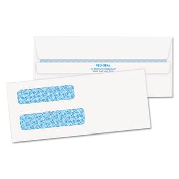 W.B. Mason Co. Double Window Tinted Redi-Seal Check Envelope, #8 5/8,White, 500/Box