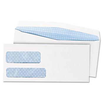 W.B. Mason Co. Double Window Security Tinted Envelope, Gummed Flap, #10, White, 500/BX