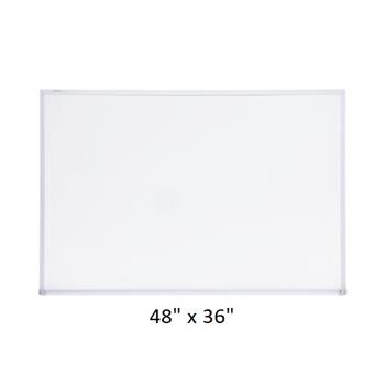 W.B. Mason Co. Dry Erase Board, Melamine, 48 in x 36 in, Aluminum Frame