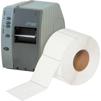 W.B. Mason Co. Thermal Transfer Labels, 4 in x 5 in, 3 in Core, Perforated, White, 1190/Roll, 4 Rolls/Case