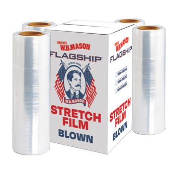 Flagship Blown Stretch Film, 18&quot; x 2,000&#39;, 60GA, Clear, 4 Rolls/Case