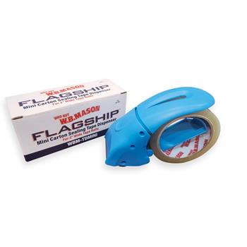 Flagship Mini Carton Sealing Tape Dispenser, Tape 2 in, Core 3 in, Blue