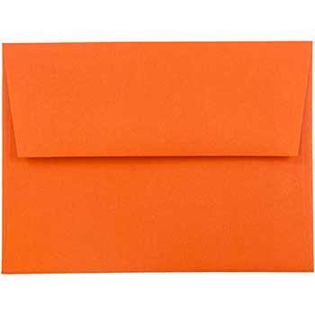 JAM Paper A2 Invitation Envelopes, 4 3/8&quot; x 5 3/4&quot;, Orange Recycled, 50/BX