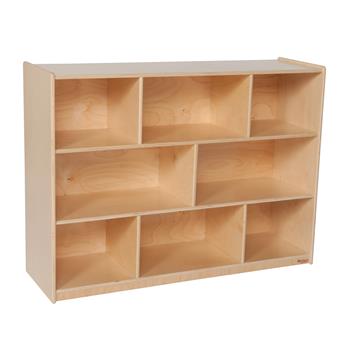 Wood Designs Mobile Storage Unit, 8 Sections, 38&quot;H x 48&quot;W x 15&quot;D, EA