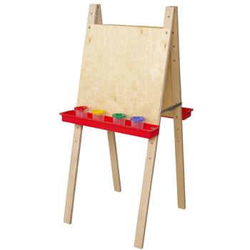 Wood Designs Double Sided Adjustable Art Easel For 2, Plywood Panels, 48&quot;H x 20&quot;W x 24&quot;D, EA