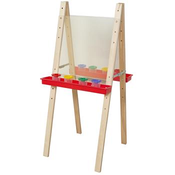 Wood Designs Double Sided Adjustable Art Easel For 2, Acrylic Panels, 48&quot;H x 20&quot;W x 24&quot;D, EA
