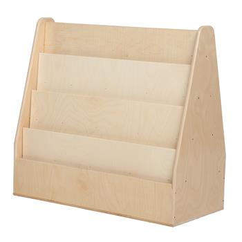Wood Designs Mobile Double Sided Book Display, 4 Shelves On Each Side, 29&quot;H x 30&quot;W x 15-1/2&quot;D, EA
