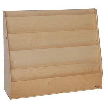 Wood Designs Book Display, 5 Compartments, Additional Storage On The Back Side, 29&quot;H x 30&quot;W x 11&quot;D, EA