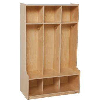 Wood Designs Seat Locker, 3 Sections, Storage Above And Below, 49&quot;H x 30&quot;W x 11&quot;-15&quot;D, EA