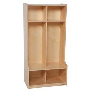Wood Designs Seat Locker, 2 Sections, Storage Above And Below , 49&quot;H x 24&quot;W x 11&quot;-15&quot;D, EA