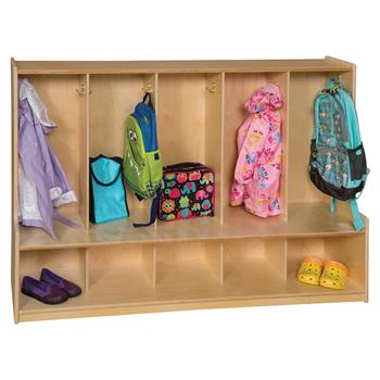 Wood Designs Toddler Locker, 5 Sections, 36-3/4&quot;H x 54&quot;W x 15&quot;D, EA
