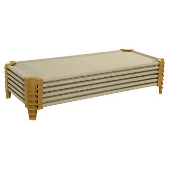 Wood Designs Heavy Duty Space Saving Cots, 5&quot;H x 53&quot;W x 23&quot;D, Tan, 6/CT