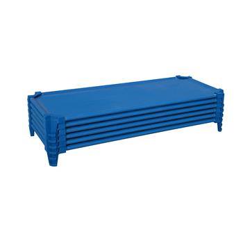 Wood Designs Heavy Duty Space Saving Toddler Cots, 5&quot;&quot;H x 40&quot;&quot;W x 23&quot;&quot;D, Blue, 6/CT