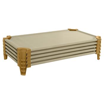 Wood Designs Heavy Duty Space Saving Toddler Cots, 5&quot;&quot;H x 40&quot;&quot;W x 23&quot;&quot;D, Tan, 5/CT