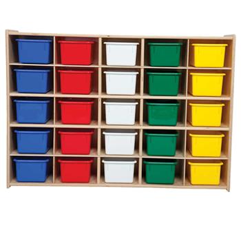 Wood Designs Stationary Storage Unit With 25 Assorted Trays, 33-7/8&quot;H x 46-3/4&quot;W x 12&quot;D, EA
