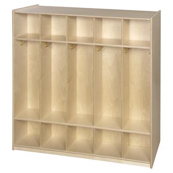 Wood Designs RTA 5 Section Coat Locker, 46-3/4&quot;H x 46-3/4&quot;W x 12&quot;D, EA