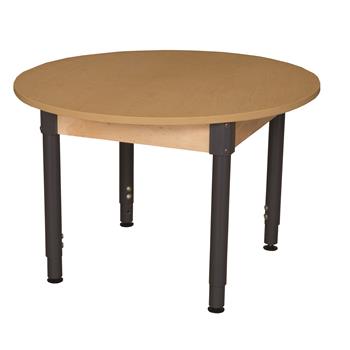 Wood Designs Round High Pressure Laminate Table, 48&quot;&quot;, With 18-29&quot;&quot; Adjustable Legs, EA