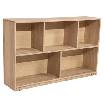 Wood Designs Maple Mobile Storage Unit, 5 Sections, 29-5/8&quot;H x 48&quot;W x 14-1/2&quot;D, EA