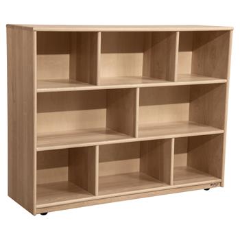 Wood Designs Maple Mobile Storage Unit, 8 Sections,38-1/16&quot;H x 48&quot;W x 14 -1/2&quot;D, EA