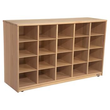 Wood Designs Maple Mobile Storage Unit, 20 Compartments, without Trays, 29-5/8&quot;H x 48&quot;W x 14-1/2&quot;D, EA