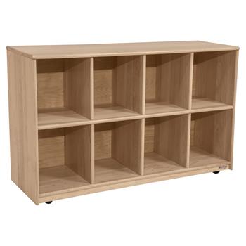Wood Designs Maple Mobile Cubby Storage, 8 Sections, 29-5/8&quot;H x 48&quot;W x 14-1/2&quot;D, EA