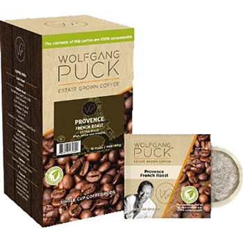 Wolfgang Puck Coffee Pods, French Roast, 18/Box