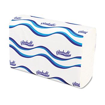 Windsoft&#174; Multifold Paper Towels, 1-Ply, 9 1/5 x 9 2/5, White, 250/Pack, 16/Carton.