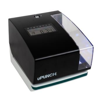 uPunch CR1000 Digital Time Clock Bundle, Date Stamp, Black