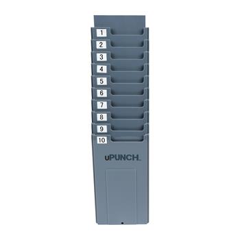 uPunch Time Clock Asseccory, 10-Slot Rack, Gray