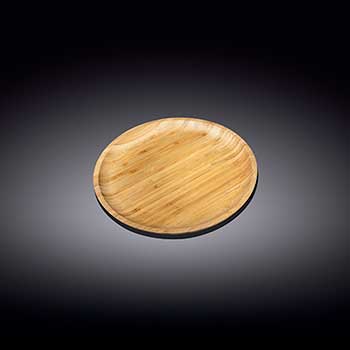 Wilmax Plate, 4&quot; dia., Round, Natural Bamboo