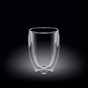Wilmax Thermo Glass, 8 1/2 oz., 2 1/2&quot; dia. x 4-1/4&quot; H, Double Walled, Tempered, Borosilicate Glass, Clear
