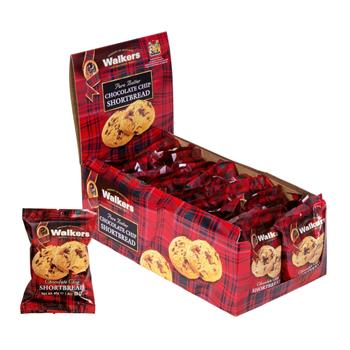 Walkers Shortbread Chocolate Chip Cookies, All-Butter Shortbread Cookies, 1.4 oz, 20/Box, 6 Boxes/Case