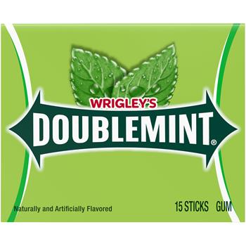 Wrigley&#39;s Doublemint Sugar Free Chewing Gum, 15 Pieces/Pack, 12/Box