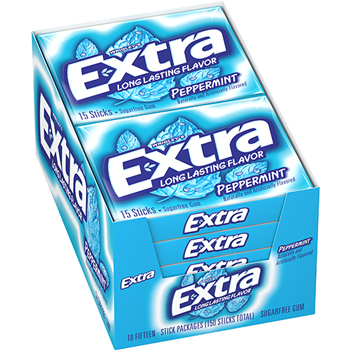 Extra Sugarfree Gum, Peppermint, 120/CS