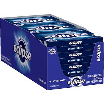 Eclipse Sugarfree Gum, Winterfrost, 0.08 oz. Pack, 144/CS
